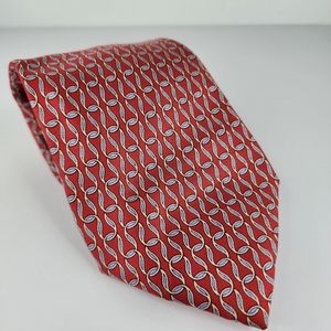 HERMES Red & Blue Silk Tie.
